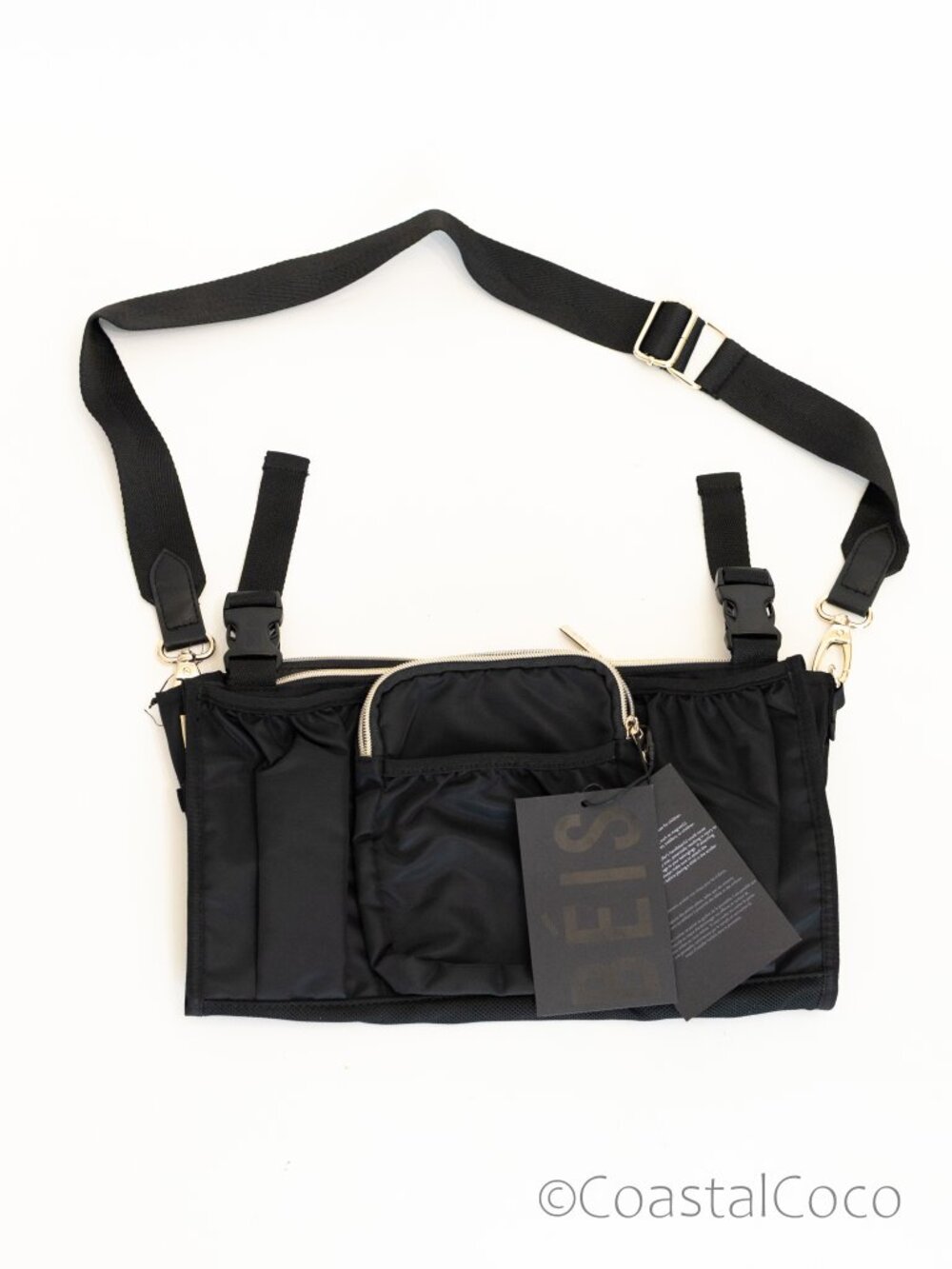 Beis Stroller Caddy Baby Bag Organizer Crossbody Travel Black NEW